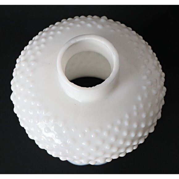 5-1/4" White Hobnail Milk Glass Hurricane Lamp Shade/Replacement Milk Glass Hurr - Picture 3 of 6